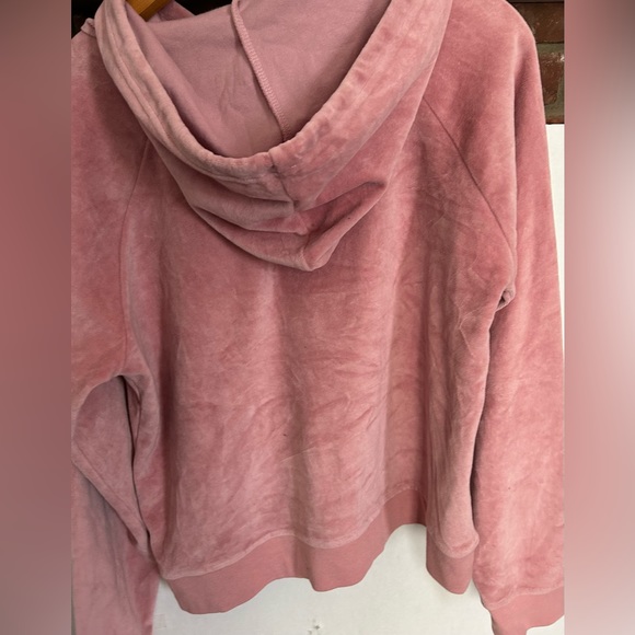 BRUNETTE women’s M/L dusty rose velour crop hoody in like new condition - Picture 5 of 7